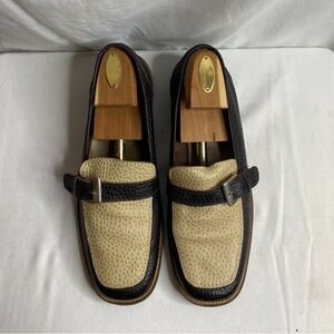 Vintage R.MARTEGANI leather Men's Brown and Cream Loafers size 10.5